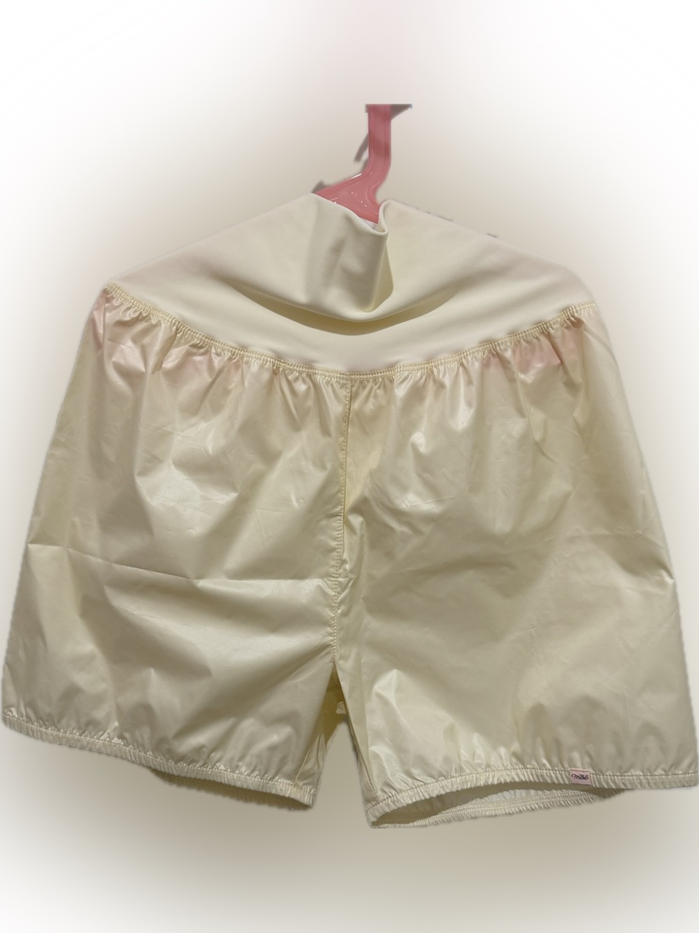 Cream Lightweight Elastic Waist Shorts
